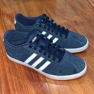 Adidas Men's Dark Blue Sneakers with White Stripes size 7